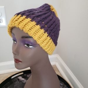 LSU purple and Gold knitted hat one size